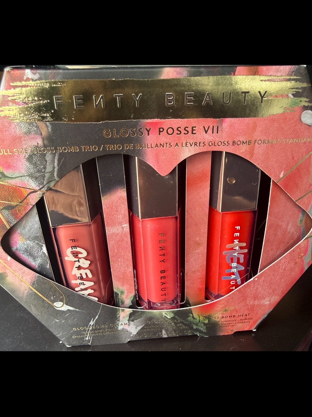 Fenty Beauty Glossy Posse VII Lip Gloss Trio - Rose, Coral, Red